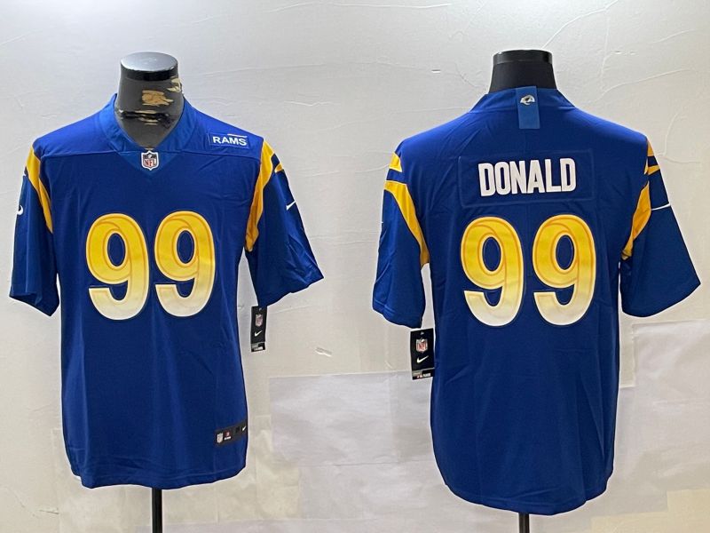 Men Los Angeles Rams #99 Donald Blue 2024 Nike Vapor Limited NFL Jersey style 1->new york mets->MLB Jersey